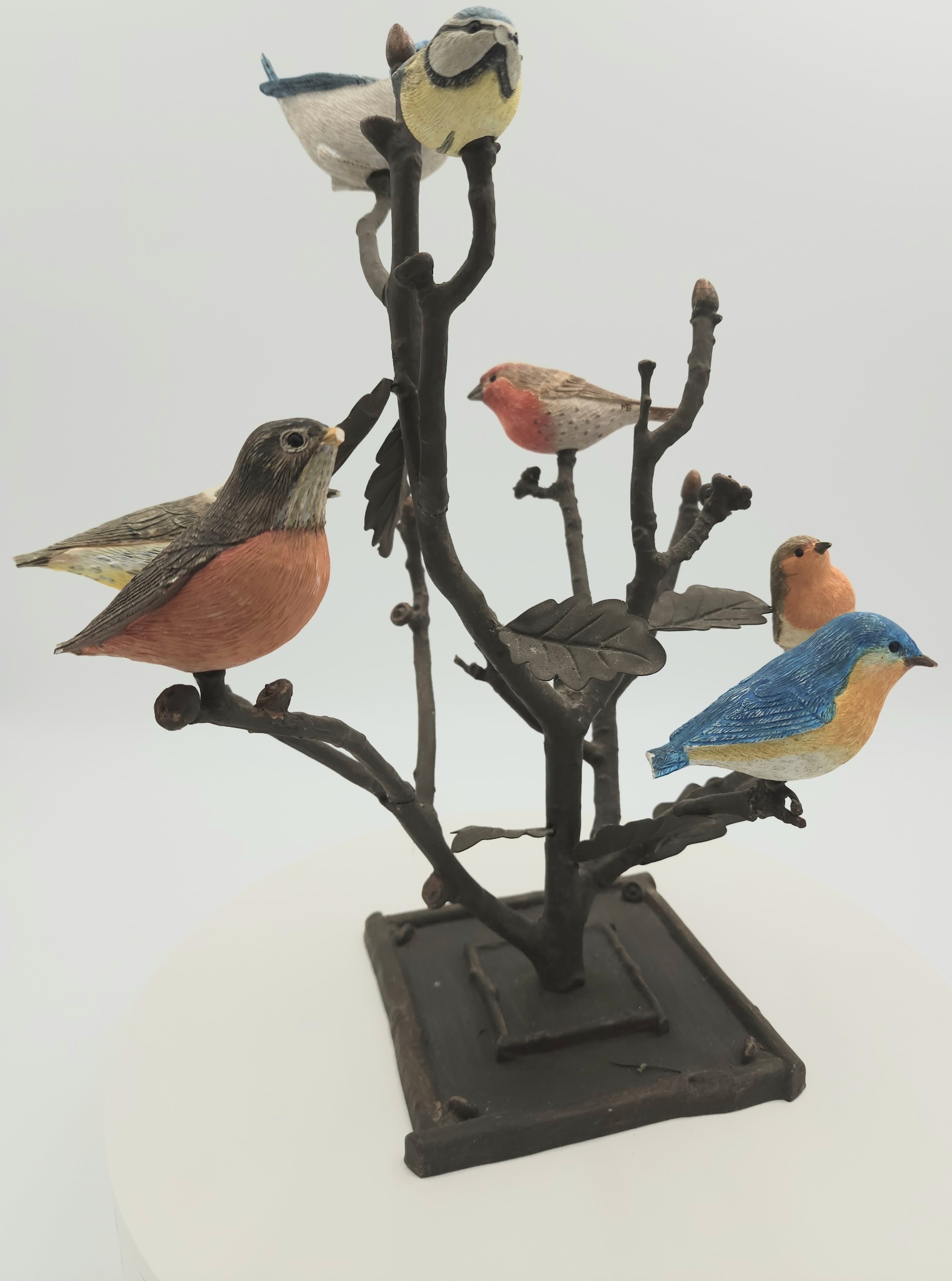 Handcrafted decorative bird tree sculpture